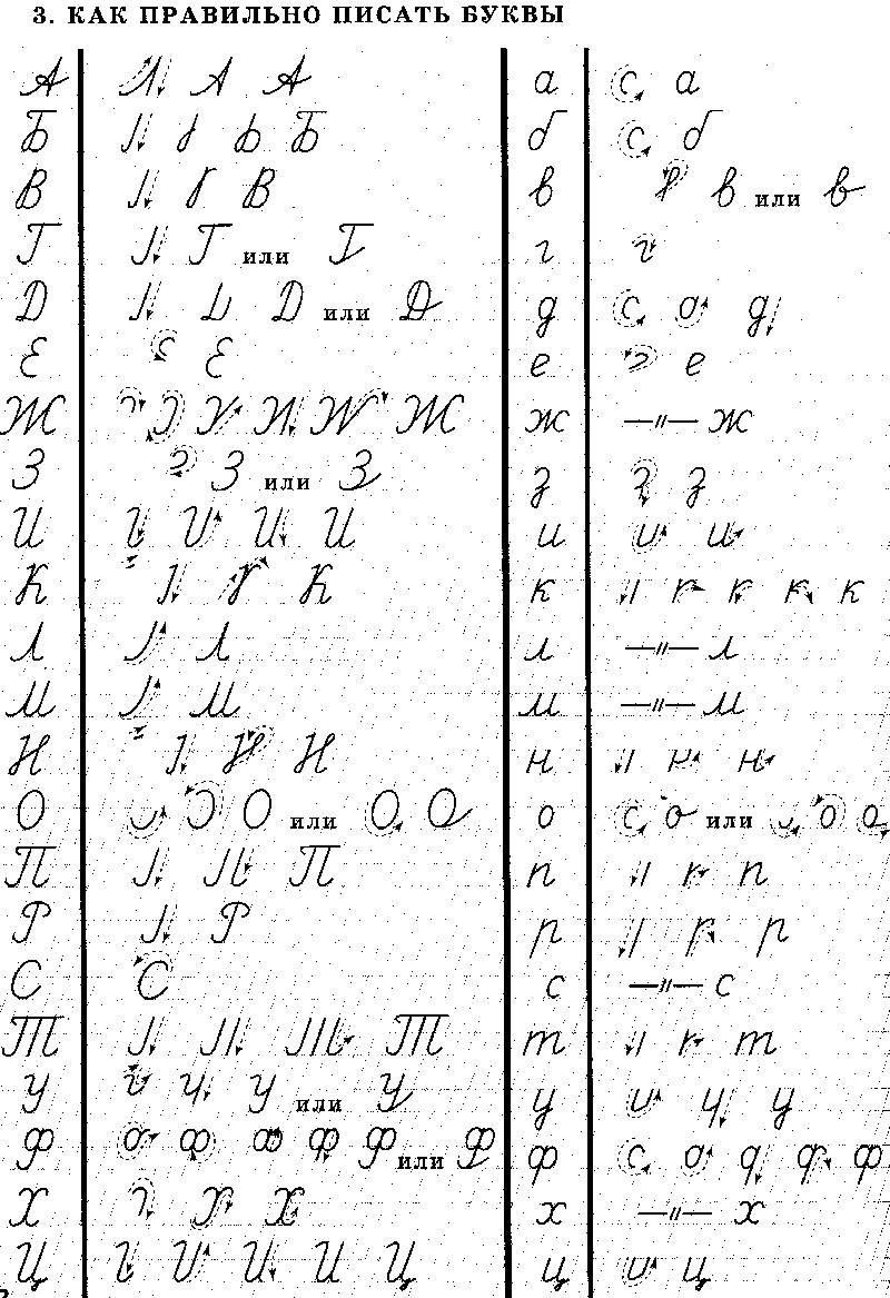 Соединение букв при письме образец 1